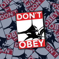 Image 1 of DON'T OBEY hammerhead sticker
