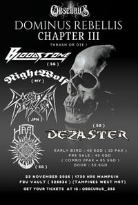 [TICKETS] DOMINUS REBBELIS: CHAPTER III – Thrash or Die! by Obscurus Productions