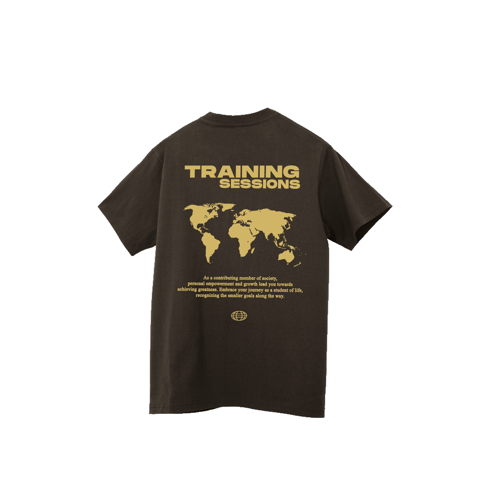 Image of Mocha Brown Training Sessions Tee (PRE ORDER ONLY)