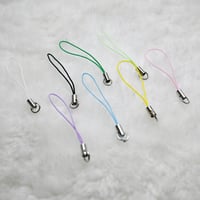 Image 3 of White Triple Stack Ghost Bead Phone Strap & Charm