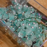 Image 2 of Green Triple Stack Ghost Bead Phone Strap & Charm