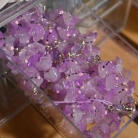 Image 2 of Purple Triple Stack Ghost Bead Phone Strap & Charm