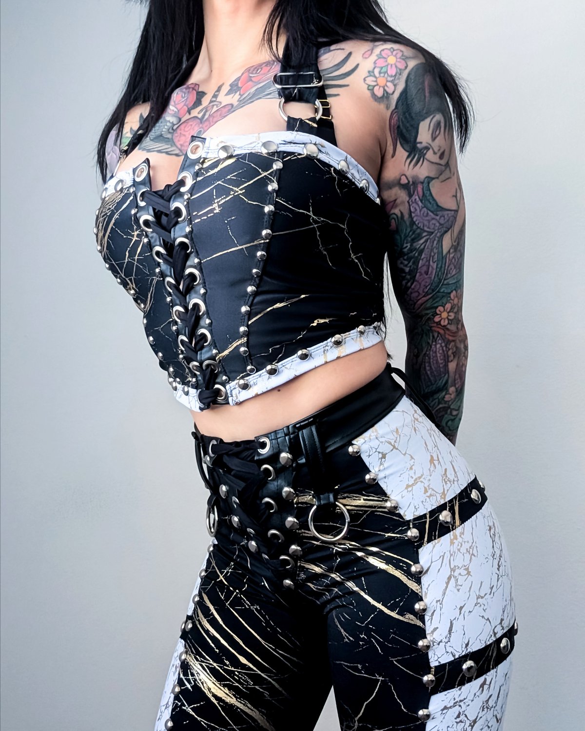 Liquid Marble Angled Bustier