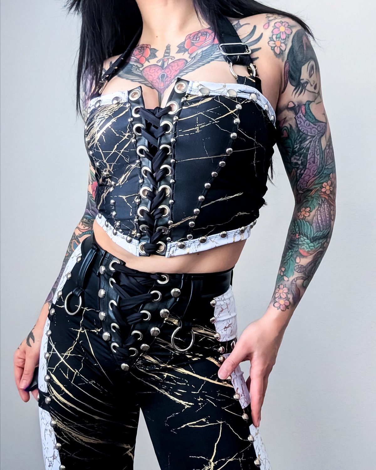 Liquid Marble Angled Bustier