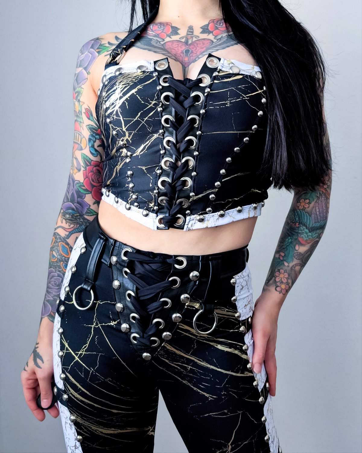 Liquid Marble Angled Bustier