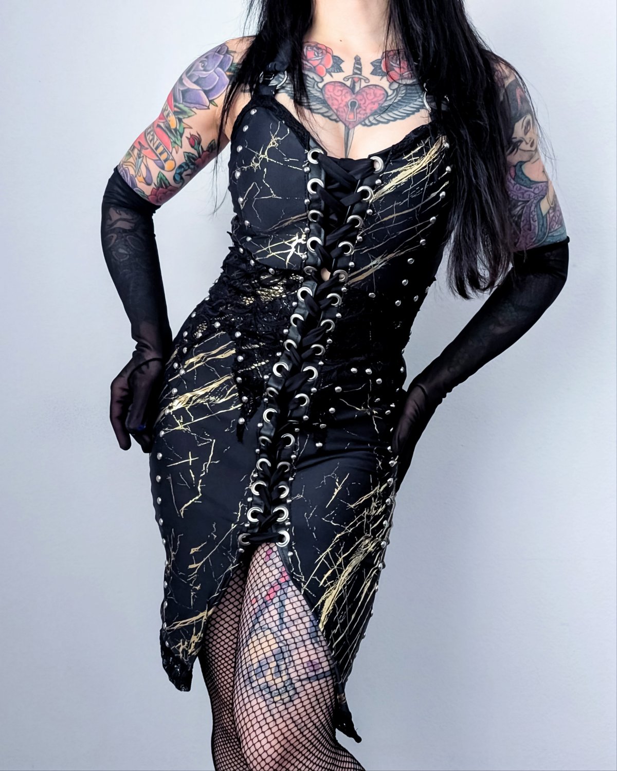 🔥20% OFF🔥 Liquid Marble Bodycon Laceup Dress