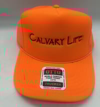 Calvary Life Embroidered Foam Cap Neon Orange