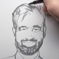 Image 3 of Zohran Mamdani Ink Portrait (6×9) — “The Smile of Resolve”