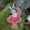 Snail sitting on mushroom  5" inch Matte Sticker