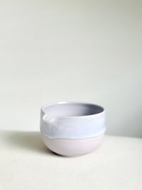 Image 1 of Lavender Matcha Bowl with Aquamarine Drip - Large
