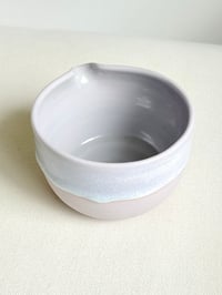 Image 5 of Lavender Matcha Bowl with Aquamarine Drip - Large