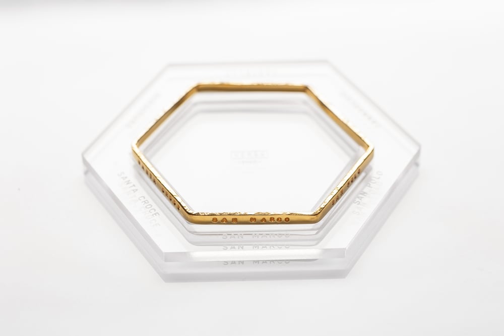 Image of · VENEZIA · gold plated silver haxagon bracelet