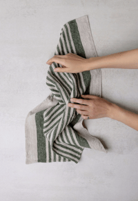 green striped linen t-towel