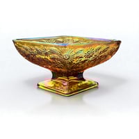 Image 4 of Ancienne coupe à bonbons en verre Carnival irisé - Indiana Glass - vintage 1970 - USA