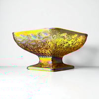 Image 5 of Ancienne coupe à bonbons en verre Carnival irisé - Indiana Glass - vintage 1970 - USA