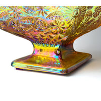 Image 8 of Ancienne coupe à bonbons en verre Carnival irisé - Indiana Glass - vintage 1970 - USA