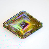 Image 6 of Ancienne coupe à bonbons en verre Carnival irisé - Indiana Glass - vintage 1970 - USA