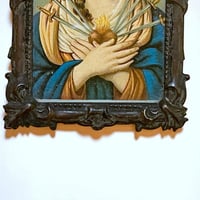 Image 6 of Cadre miniature de la Vierge Marie lithographie polychrome XIXe