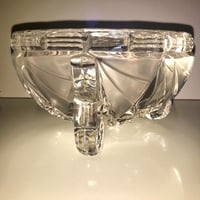 Image 12 of Saladier en verre cristallin tripode ancien Art Déco - Cristallerie Libochovice, Tchécoslovaquie 