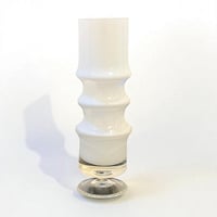 Image 1 of  Vase design Karl Friedrich Glas vintage en verre opalin blanc - Allemagne - Années 1960–70