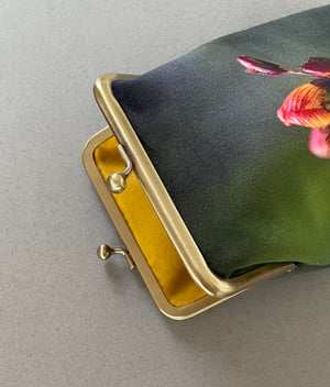 Image of St. Johns wort, velvet glasses case with kisslock frame