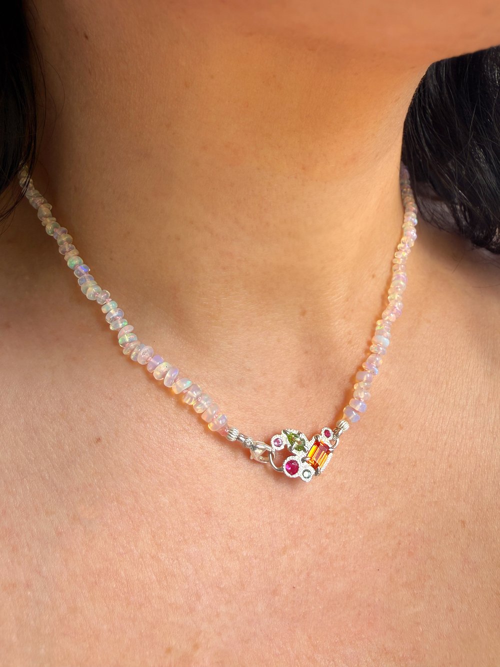 Image of Ethiopian Opal Strand w/ Gemstone Pendant