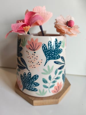 Image of Vase feuille bleue