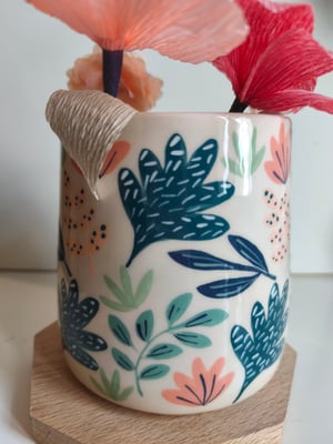 Image of Vase feuille bleue