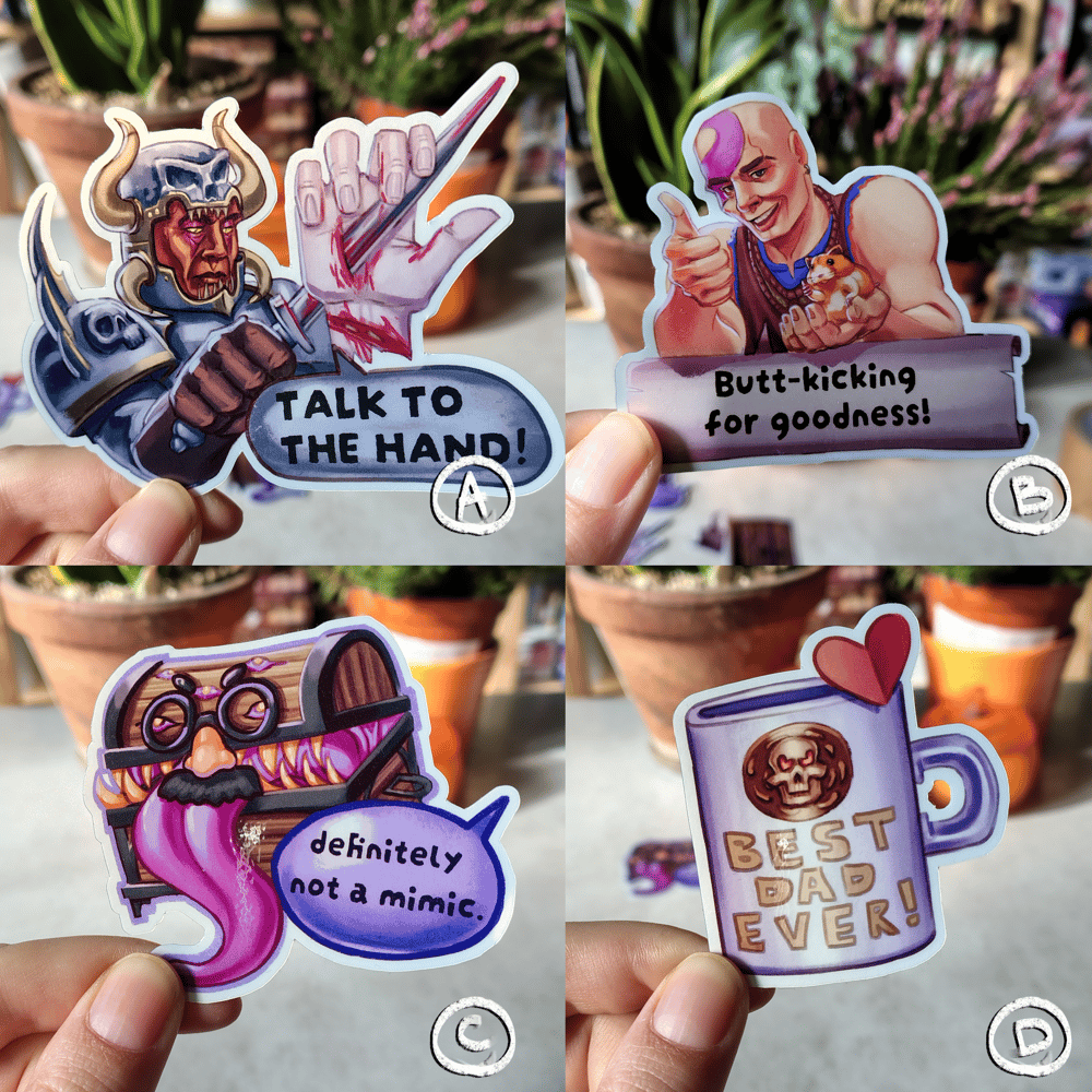 Image of d&d / bg3 meme stickers
