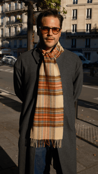 Image 1 de Écharpe tartan beige 