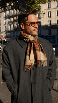 Image 3 de Écharpe tartan beige 