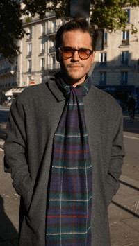 Image 3 de Echarpe tartan bleu / vert 