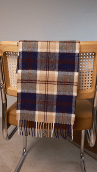 Image 4 de Echarpe tartan bleu / beige 