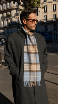Image 1 de Echarpe tartan bleu mer