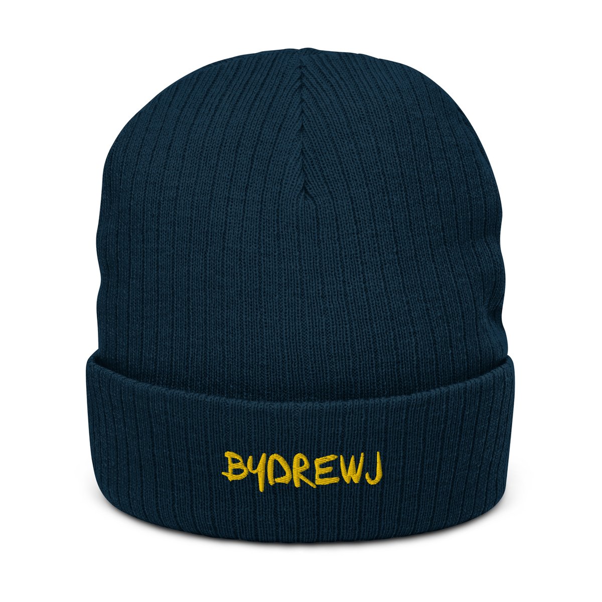 By Drew J Embroidered Ribbed knit beanie