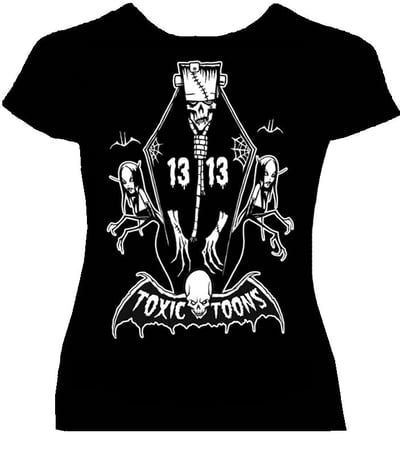 Image of TOXICTOONS GHOUL GANG- Womans babydoll shirt- ships NOV 15th