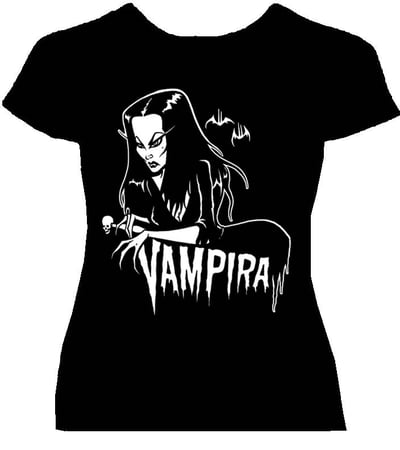 Image of VAMPIRA TRIBUTE-  Womans babydoll shirt- ships NOV 15th