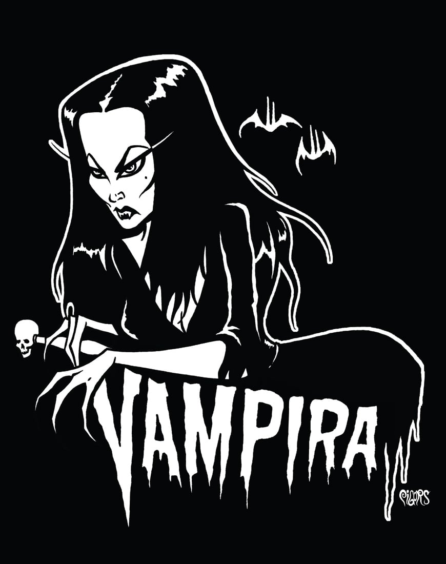 Image of VAMPIRA TRIBUTE-  Longsleeve tshirt- ships Nov 15TH
