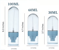 Image 2 of Empty 3 Piece Travel Bottle Set Reusable Leak Proof Cosmetic Container