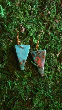 Small Turquoise Spike Amirite Earrings