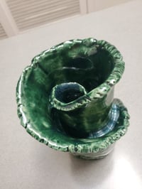 Image 3 of Green Coiled and Floppy Leaf vases