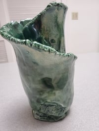 Image 4 of Green Coiled and Floppy Leaf vases