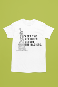 Image 2 of Keep The Refugees Deport the Racist Unisex Short-Sleeve Crewneck Shirt 