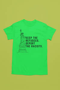 Image 3 of Keep The Refugees Deport the Racist Unisex Short-Sleeve Crewneck Shirt 