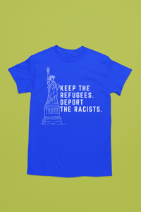 Image 4 of Keep The Refugees Deport the Racist Unisex Short-Sleeve Crewneck Shirt 