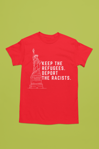 Image 5 of Keep The Refugees Deport the Racist Unisex Short-Sleeve Crewneck Shirt 