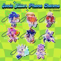 Image 1 of Hedgehog Glitter Phone Charms