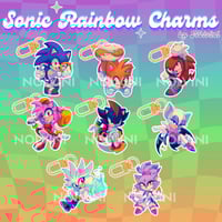 Image 1 of Hedgehog 2in Rainbow Holo Acrylic Charms