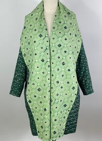 Image 3 of Green Grid Shawl Collar Coat