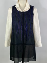 Image 1 of Black and Blue Beaded Vest
